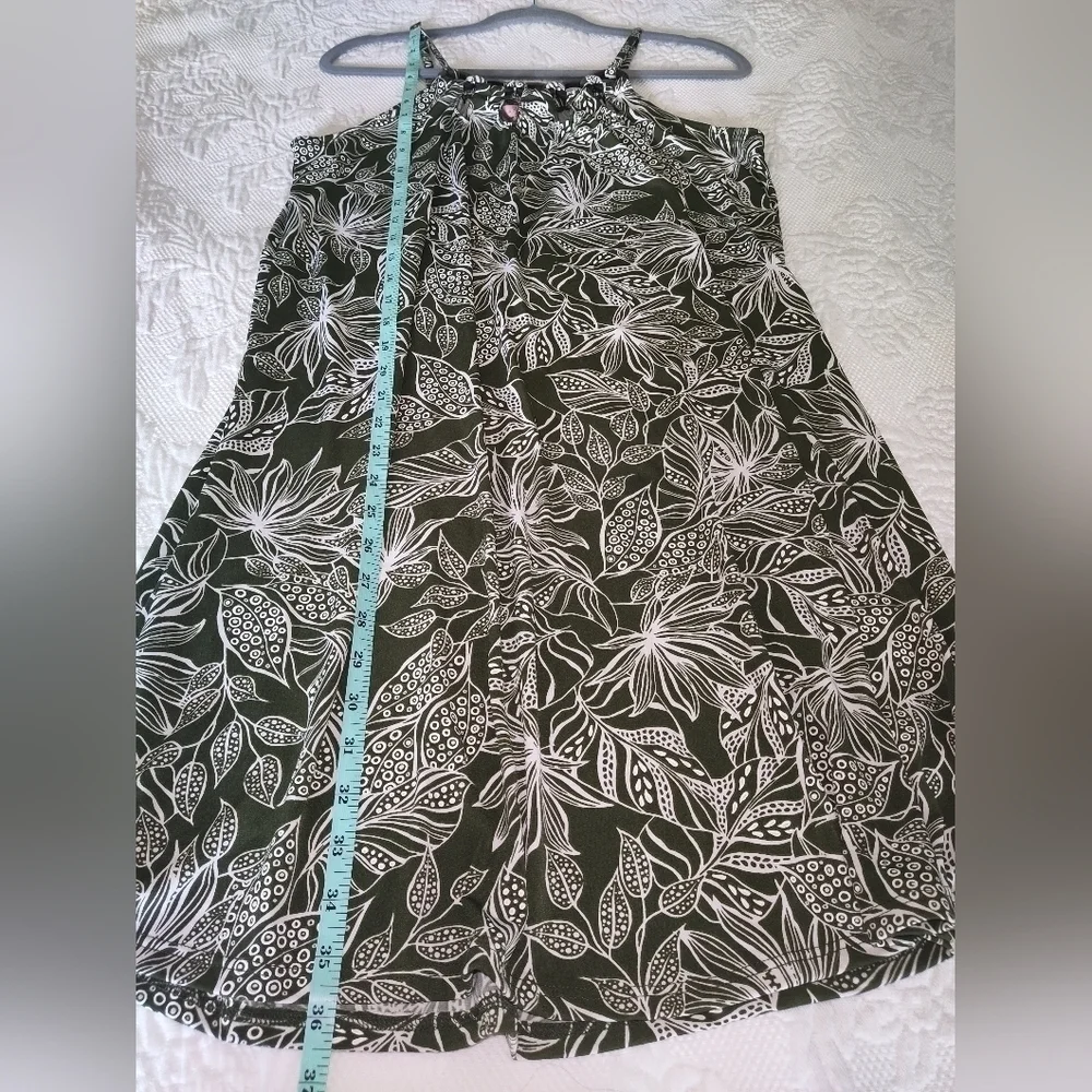 SJS Tropical Olive Green Mini Dress size M - Picture 6 of 7